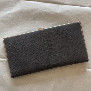 Lodis Grey Snake Print Leather Wallet